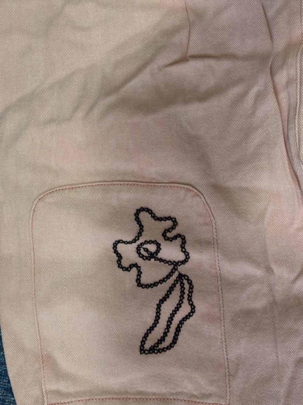 POL Peach Pants with Black Embroidered Floral Detail - Picture 16 of 17